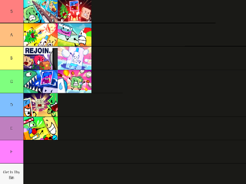 BFDIE Episode Tier List (My Opinion)