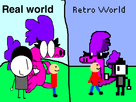 Add yourself meeting your retro side [1]