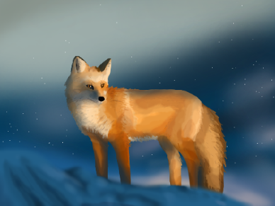 Scenic fox rendering