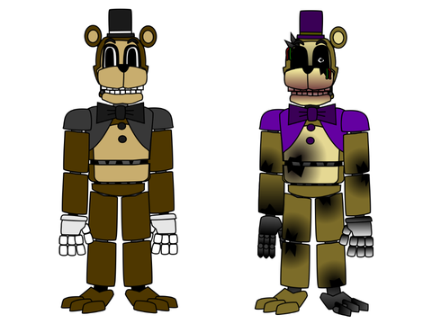 Freddy Fazbear + Golden Freddy/Fredbear Vector