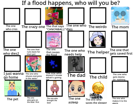 If a flood happens, who will you be? 5th remix remix remix