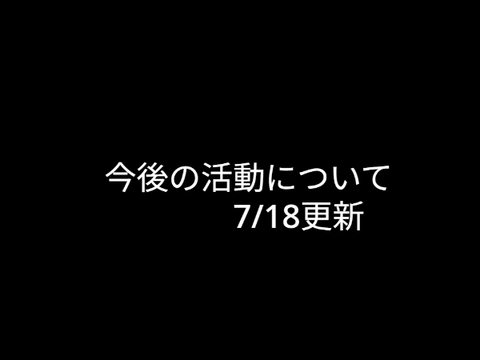 今後の活動について(絶対に見て)