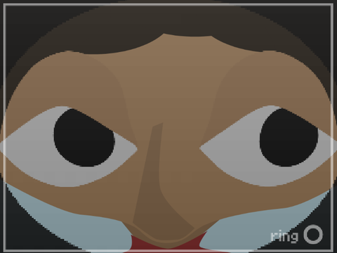 girl staring up into ring camera on doorbell