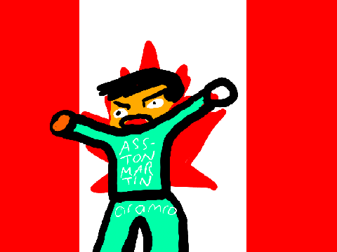 offensive drawing of a canadian formula one driver