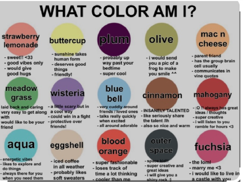 Yo what color(s) am i to you?  