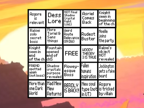 Deltarune Ch5 Bingo!
