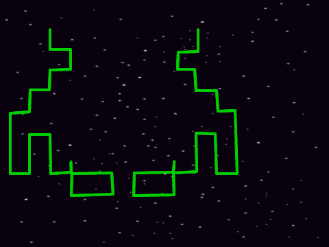 Space invaders drawing 
