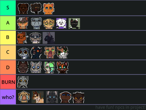 gens npc tierlist bc I need some nostaglia except it's updated