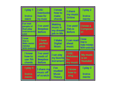 Musical Skills Bingo remix