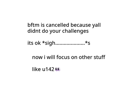 bftm is the cancelled 