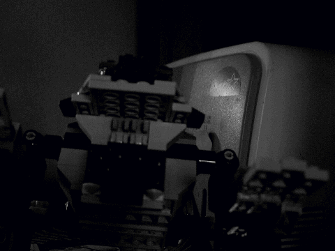 Dancing Black and White LEGO Monkey