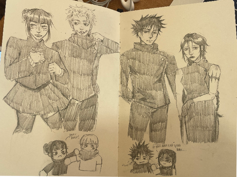big fat juicy (questionable) jjk art dump - shamless self inserts waa waa sue me