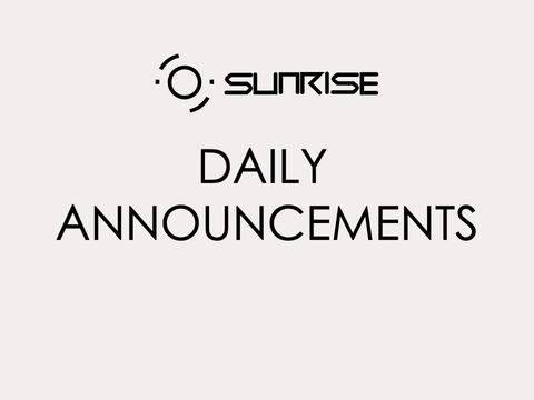 Sunrise A.C. Announcements