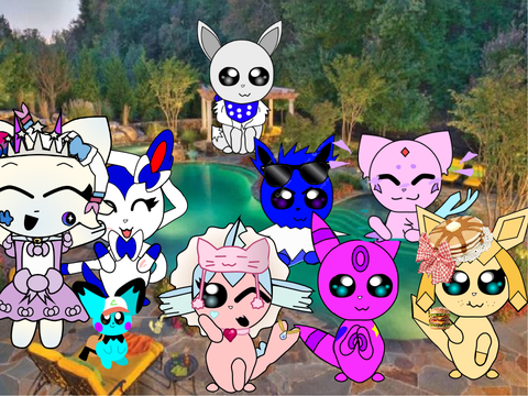 EEVEESTAR’S 1 YEAR POOL PARTY w/ my besties, Eeveestar and Marina  <3 