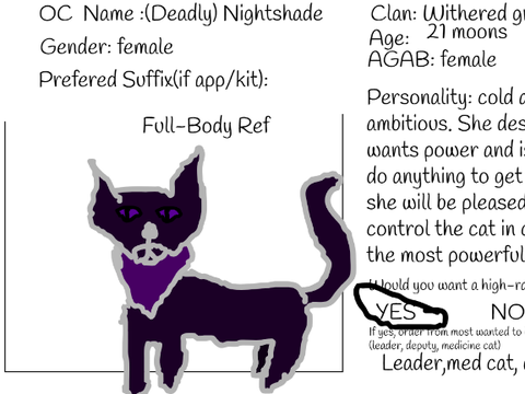 *Sign Ups-Deadly Nightshade