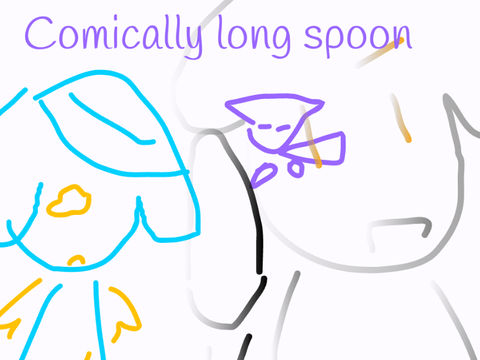Comically long spoon