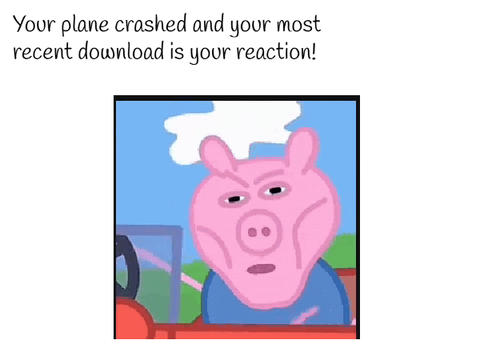 Ur plane crashed, and ur most recent pic is ur reaction remix
