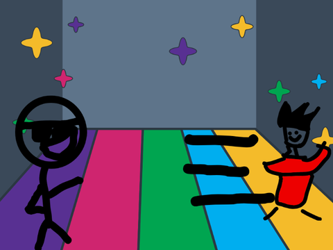 Dance Party with my stick man figures and my weird boy guy!