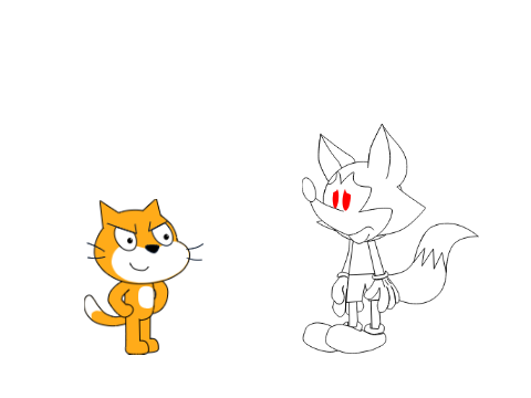 scratch cat paints dark clone white