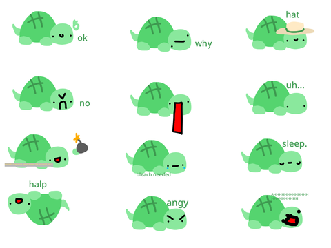 11- pack turtle stickers