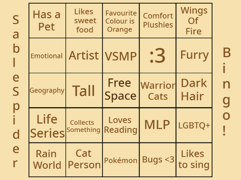 SableSpider bingo!