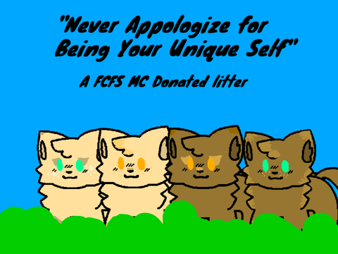 "Never Apologize for Being Your Unique Self" A FCFS MC litter