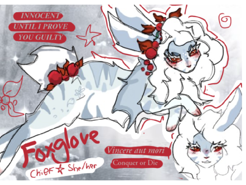 the white rabbit . . foxglove-rah reference sheet