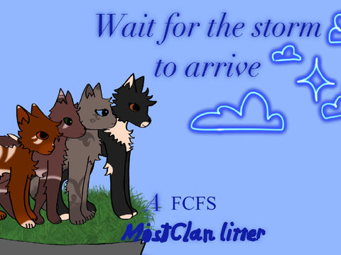 *CLOSED* *ੈ✩‧₊˚Wait for the storm to arrive*ੈ✩‧₊˚ A FCFS MistClan litter