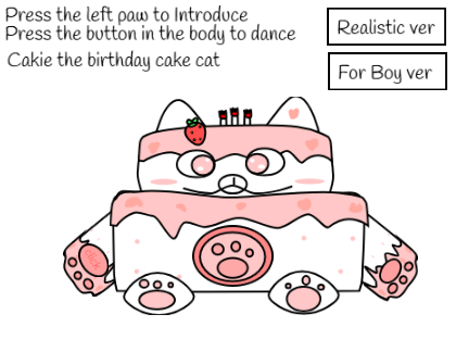 Cakie the birthday cake cat (Power up studio) ~