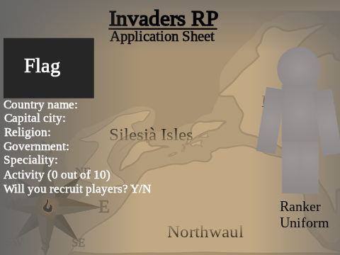 Invaders RP application sheet 