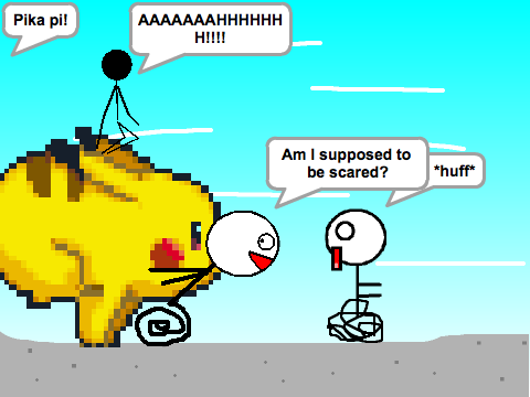 Add yourself running/riding from/on a giant Pikachu REVENGE! (Remix) remix