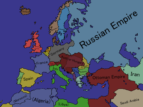 Map of Europe, 1914