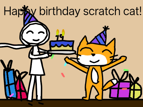 Happy birthday scratch cat!