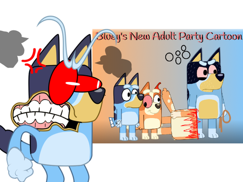 The Real Bluey Adult Party Cartoon