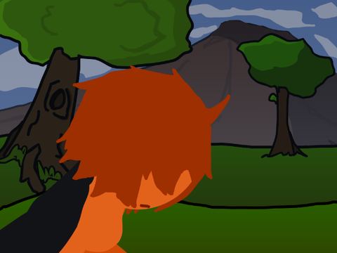 moerukin chilling in some funky forest
