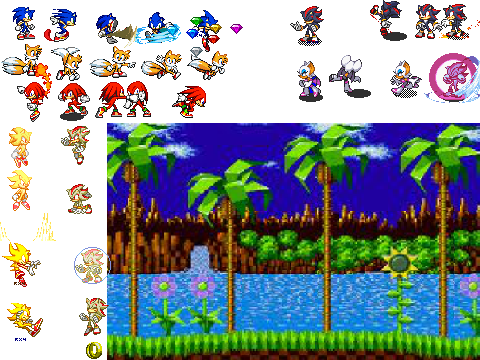 Sonic em Zona de Plataforma (Sonic and Green Hill Zone)