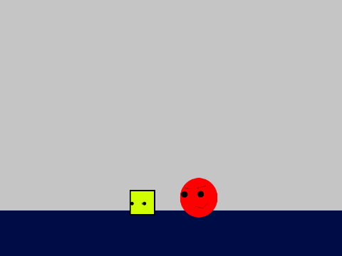 A cube playing a game