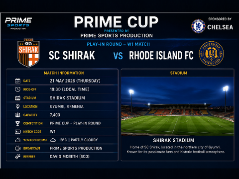 Match details ( SC SHIRAK VS RHODE ISLAND FC ) Prime cup - Playoffs