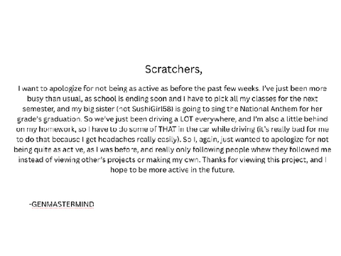 I’m Sorry…..