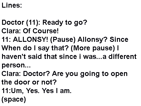 Doctor Who seires: TDatAW Lines!