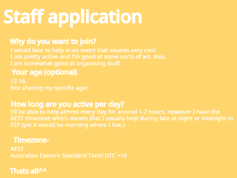 event staff application