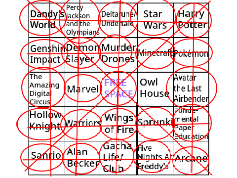 10 bingos UwU