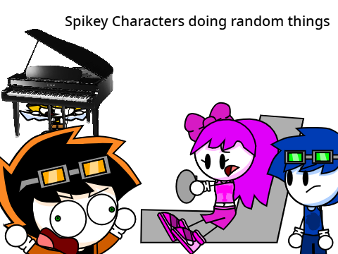 Spikey characters doing random things