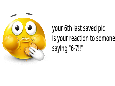 Your 6th last saved pic is your reaction to someone saying 6-7 remix remix remix