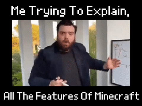 Me explaining Minecraft