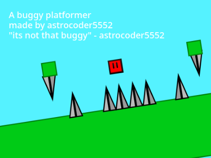 A slightly buggy platformer made by AstroCoder5552 but frictionless and elastic