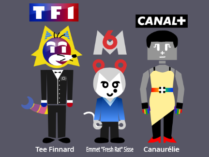 TF1, M6 and Canal+ as characters