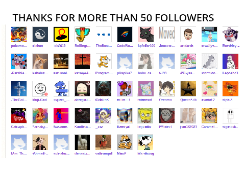 THANKS FOR OVER 50 FOLLOWERS