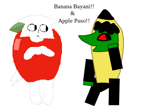 Drawing of Bayani in a banana costume (HOUSE OF PUSO) remix