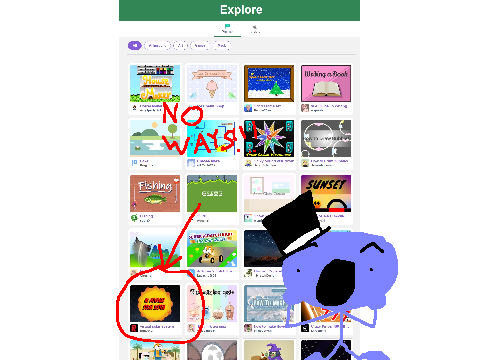 So uhh I'm on the Scratch explore page ig lol
